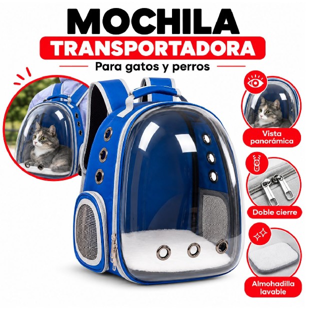 &uu MOCHILA TRANSPORTADORA DE MASCOTAS